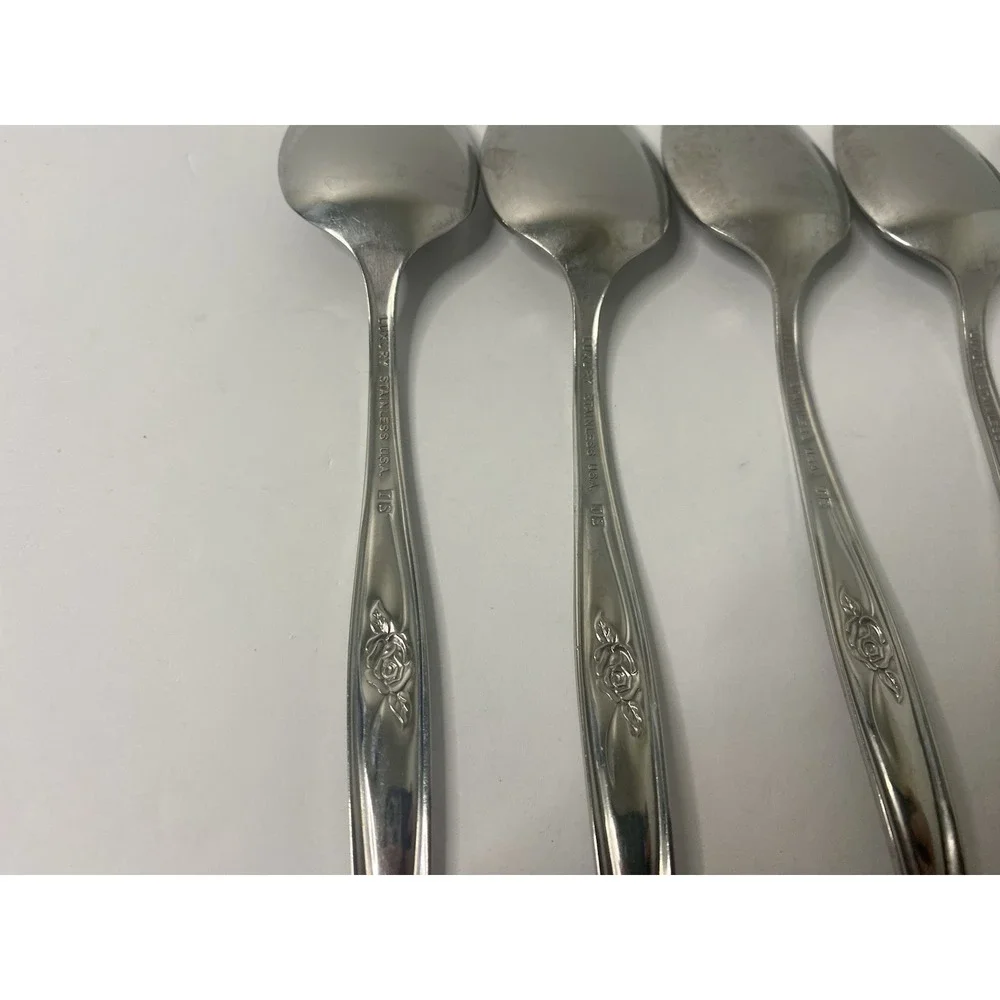 International Random Rose Stainless Flatware Set 7 Teaspoons Replacements